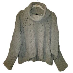 Moon & Madison Olive Green Cropped Cowl Neck Chunky Sweater